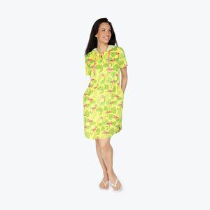 "Skipper" Coverup Hooded Dress - Flamingo Lime